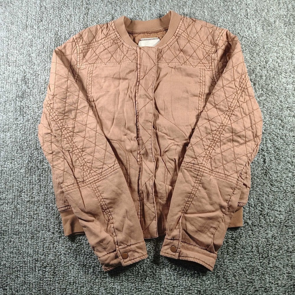 Anthropologie Hei Hei Quilted Itinerary Bomber Jacket Brown Gorpcore Women XL